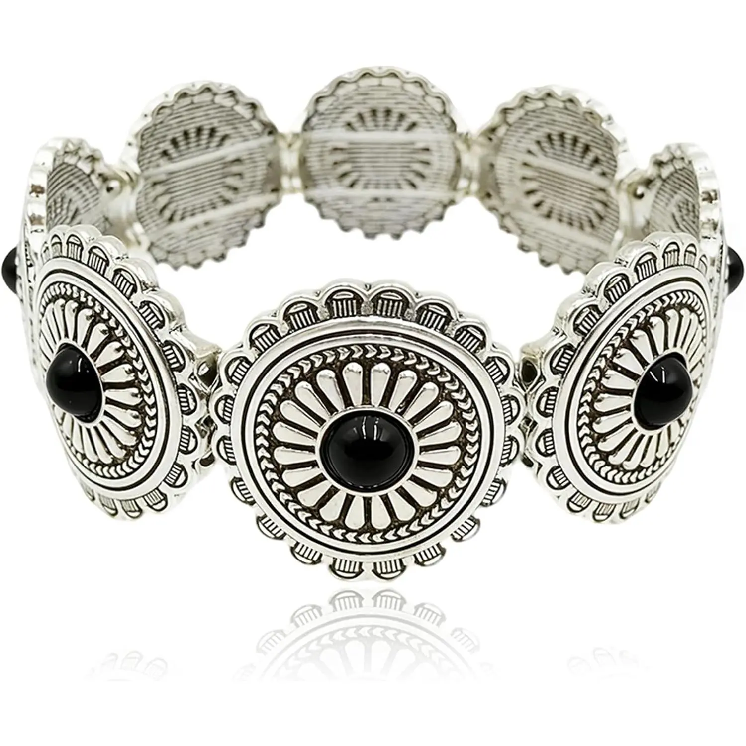 Turquoise Stone  Overlay Link Bracelet for Women Bohemia  Adjustable Link Bracelets  Link Bracelets Christmas Summer Beach Bracelets