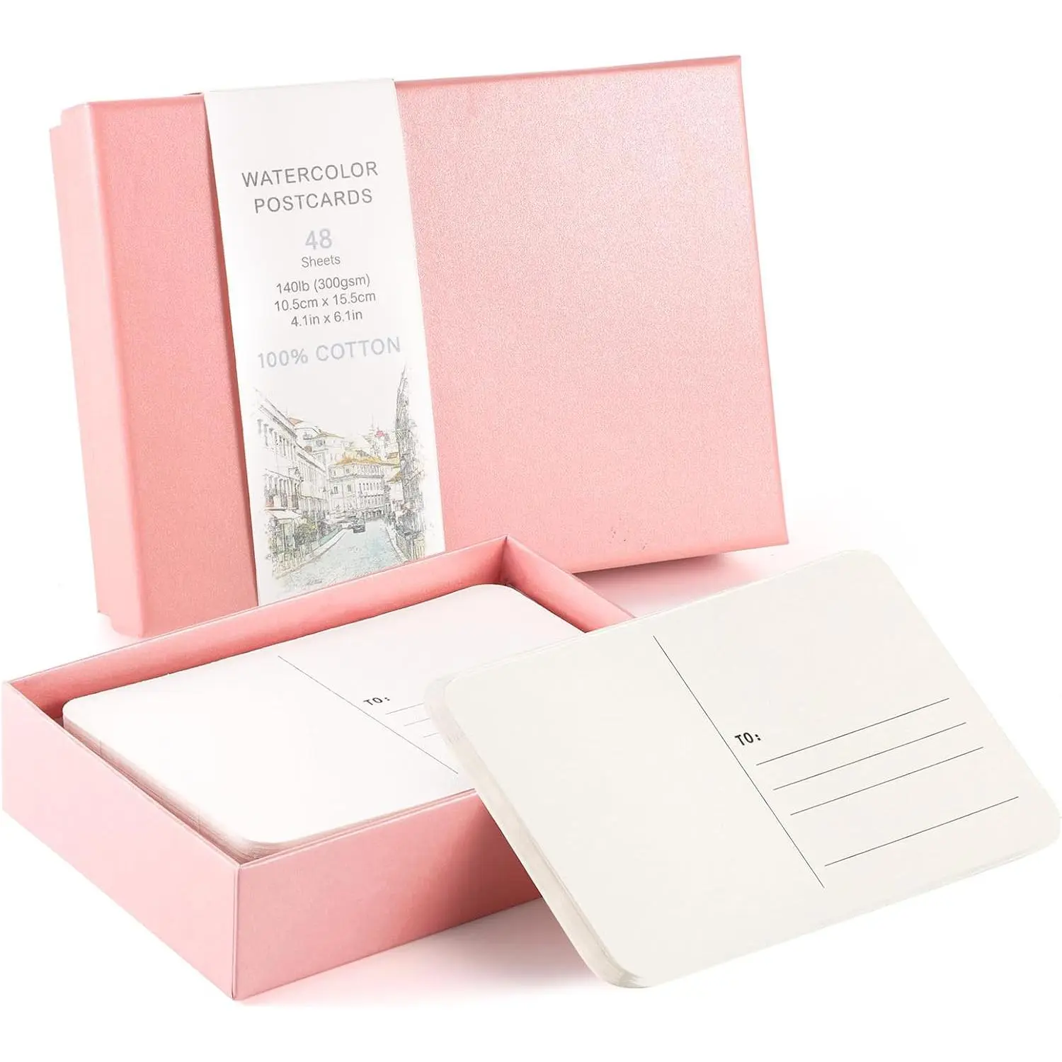 Watercolor Postcards 4x6, 48 Sheets, 140Lb/300Gsm  | Blank 4x6 Cards for Watercolor, Diy Cards, Invitations and Mailing; Absorbent  Paper, Sturdy  Box Pack