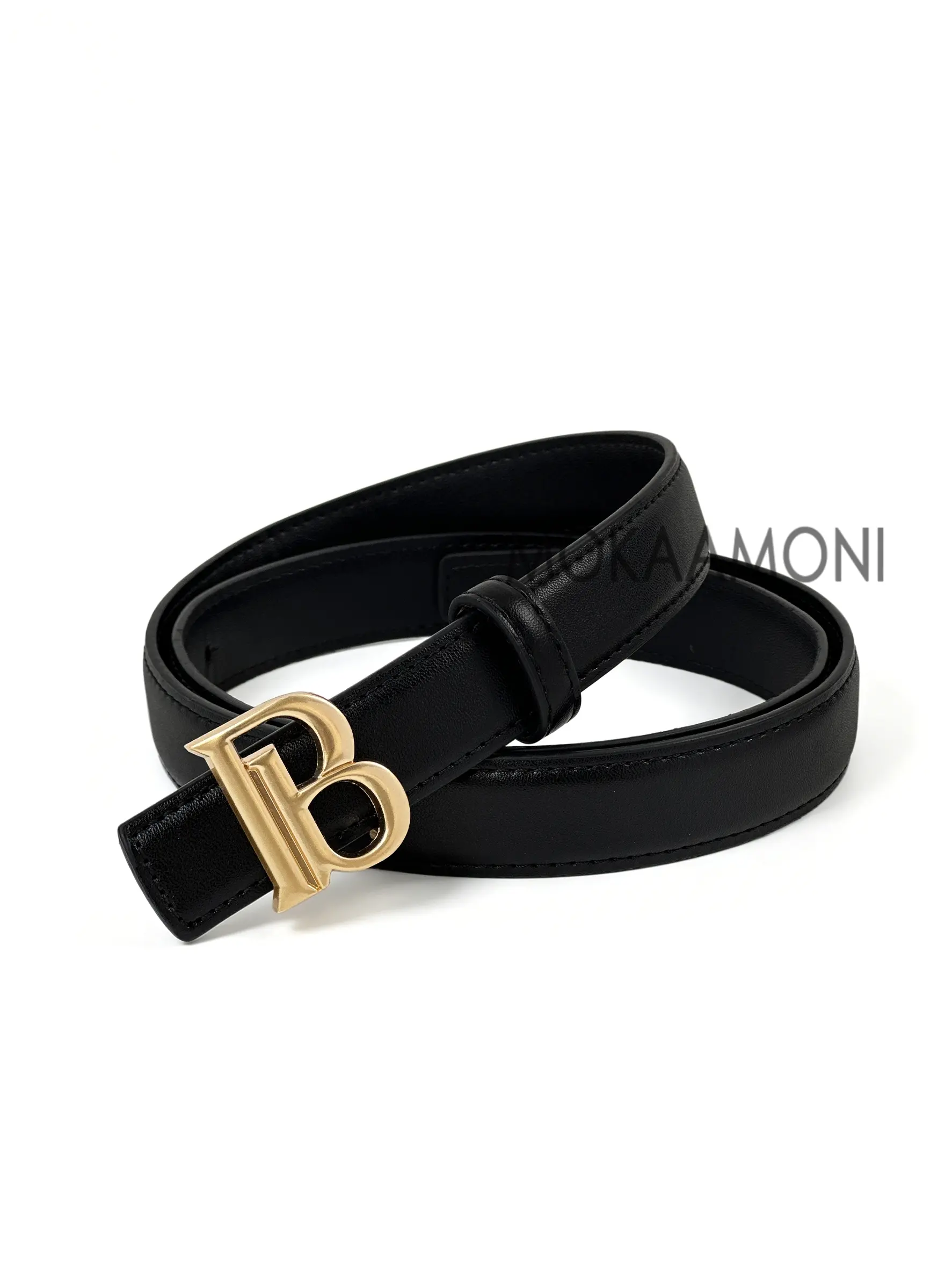 Women's Office Commute Belt Polished Alloy Buckle, Universal Waist Belt For Daily Trip Jean Matching Letter Buckle Belt