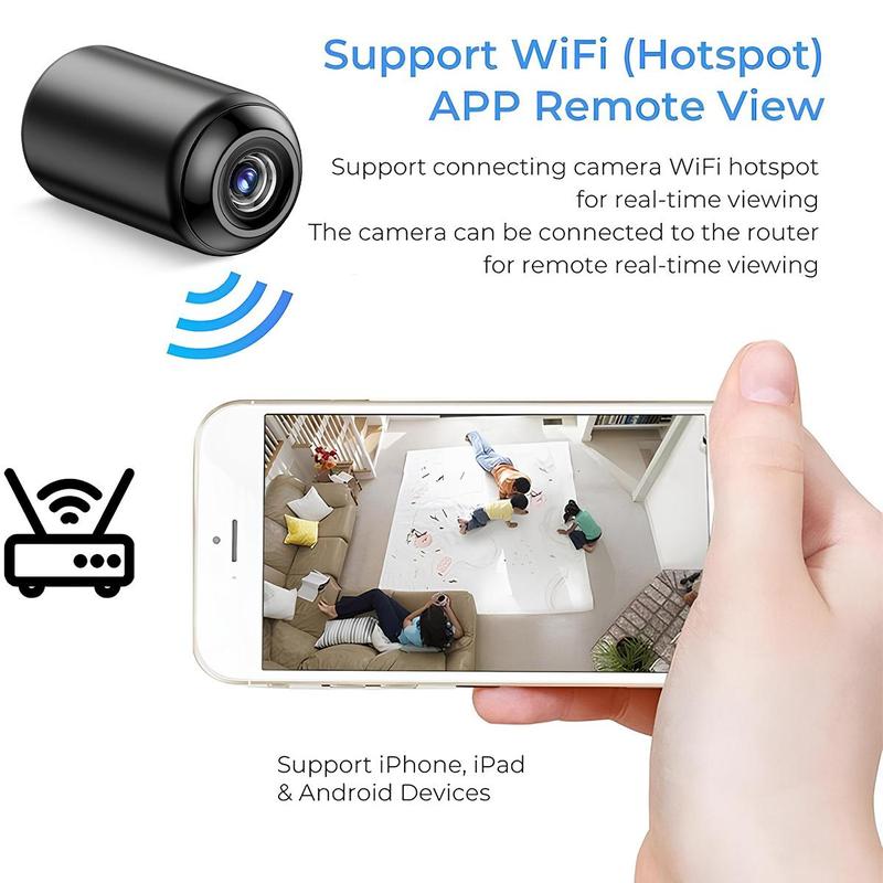 Indoor Security Camera Wireless Camera Hidden Spy Camera for Home Use, Mini Security Wireless WiFi Camera, Night Vision Nanny Cam for Baby, Pets, Compatible with Smartphone, Tablets