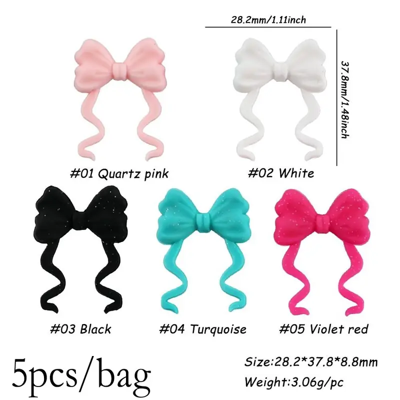 5pcs Butterfly Silicone Beads, 5 Colors, DIY Jewelry Making, Beads For Jewelry Making, Keychain, Bracelet, Necklace Accessories, Diy Beading Accessories, Choking Hazard Warning