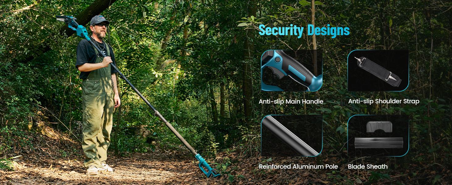 Seesii 6-in-1 Cordless Pole Saw and Pole Hedge Trimmer Grass Shears Combo Kit, Electric Mini Chainsaw with 2*4.0 Ah Batteries, Extension Tree Prunner, Bush Trimmer Limb Branch Cutter, 16ft Long Reach CP610 #TikTokShopBlackFriday