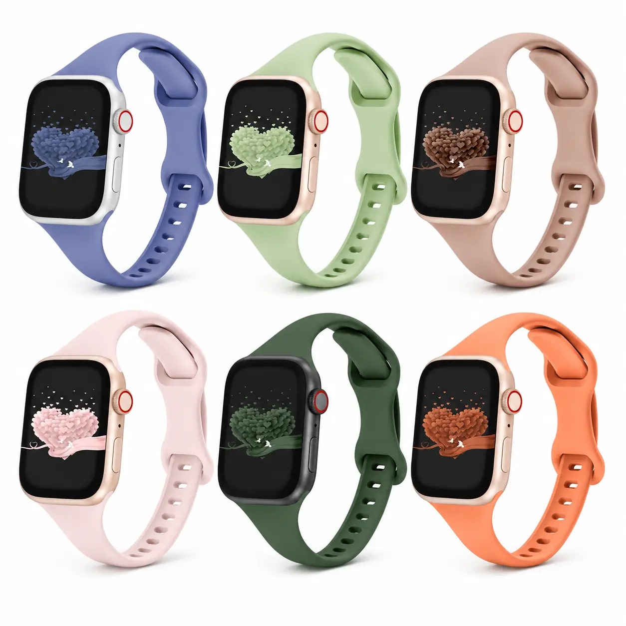 Slim Curved Silicone Watch Band, Soft Replacement Strap for Smartwatches - Minimalist Casual Wearable Accessory for Men & Women, Accessories, Birthday, Friends, Party, Graduations, Unisex, Customize, Smartwatch Compatible Bands, Wearable Tech Accessories