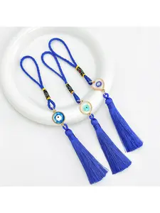 2pcs Solid Round Eye Tassel Charm, Wholesale Creative Accessory for Phone & School Bag