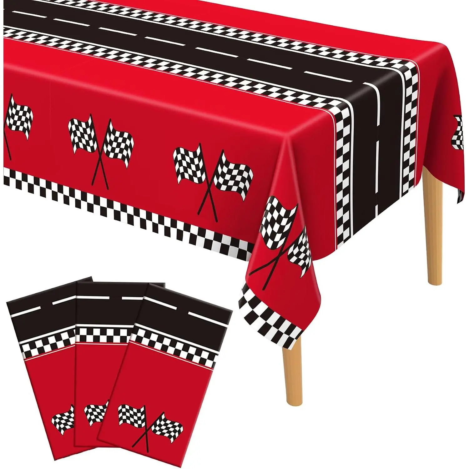 Race  Birthday Party Decorations, 3 Pack Racing  Tablecloth Checkered 54"x108", Race  Decorations Party Supplies Favors,  Birthday Decoration for Boys  Shower