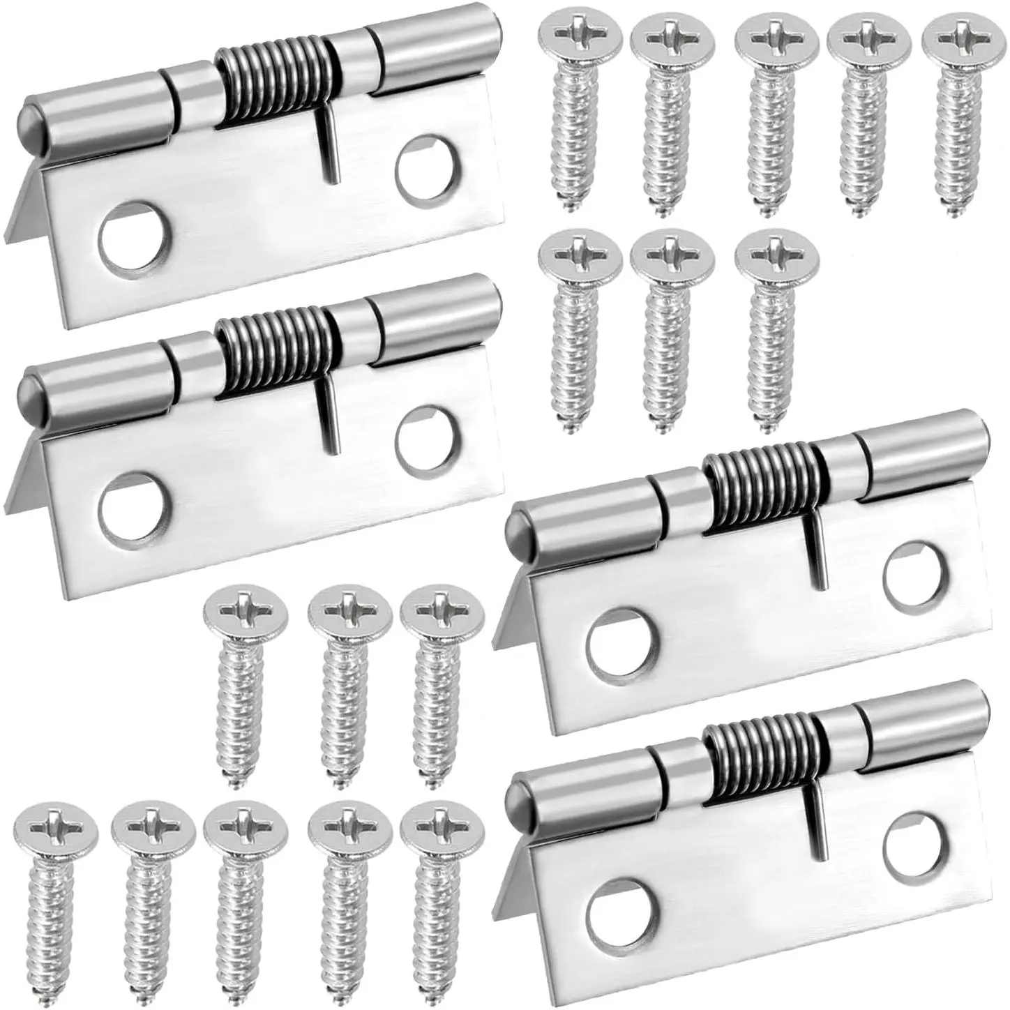 4 count 1.5 Inch Self Closing Spring Hinges, 304 Stainless Steel | Brushed Finish, Spring  Hinges Hardware for Door, Cabinet & Furniture DIY