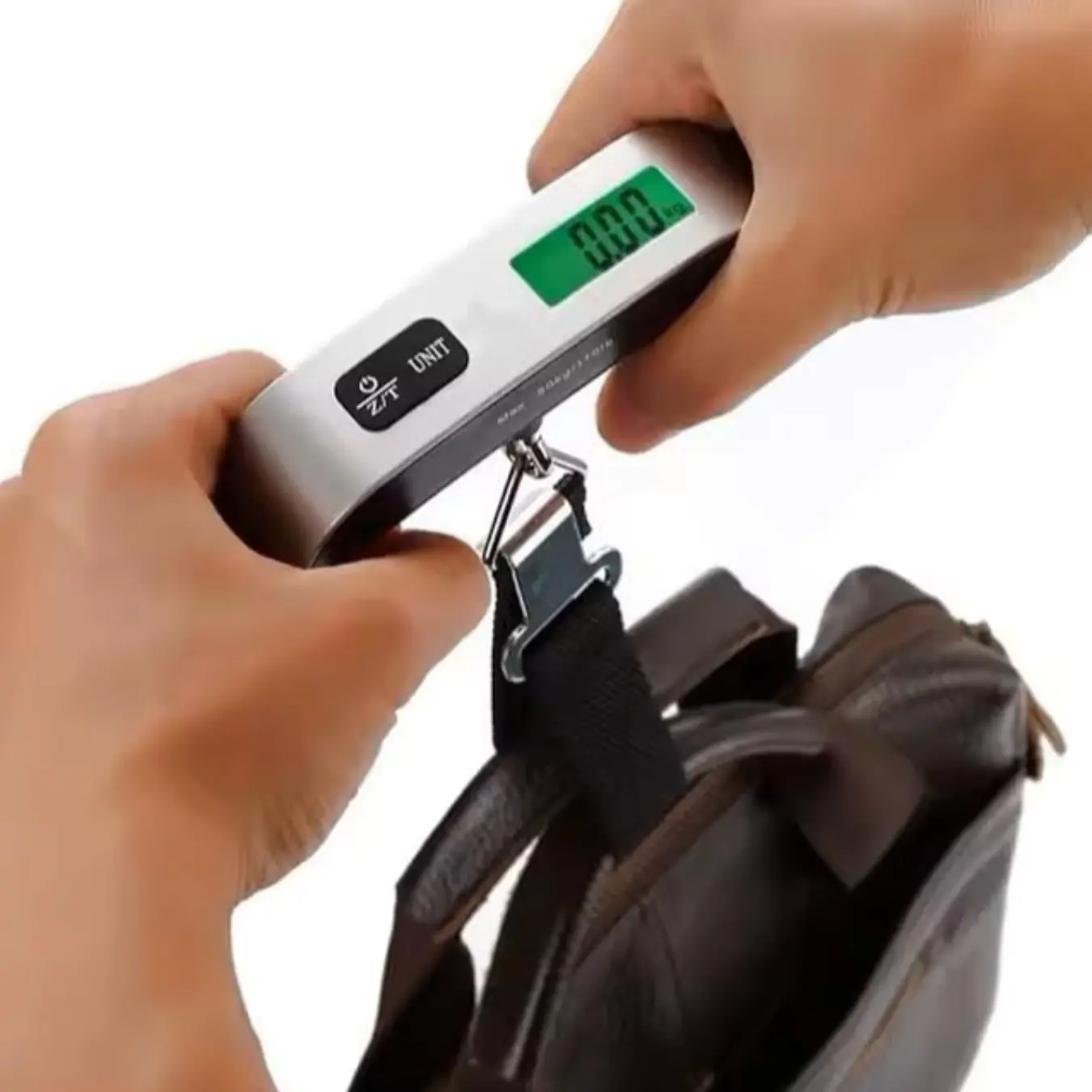 Digital Luggage Scale, Portable Luggage Weight Scale, Hanging Suitcase Weigher for Travel, Suitcase Scale with Temperature Measurement Function 110 lb/ 50KG Capacity