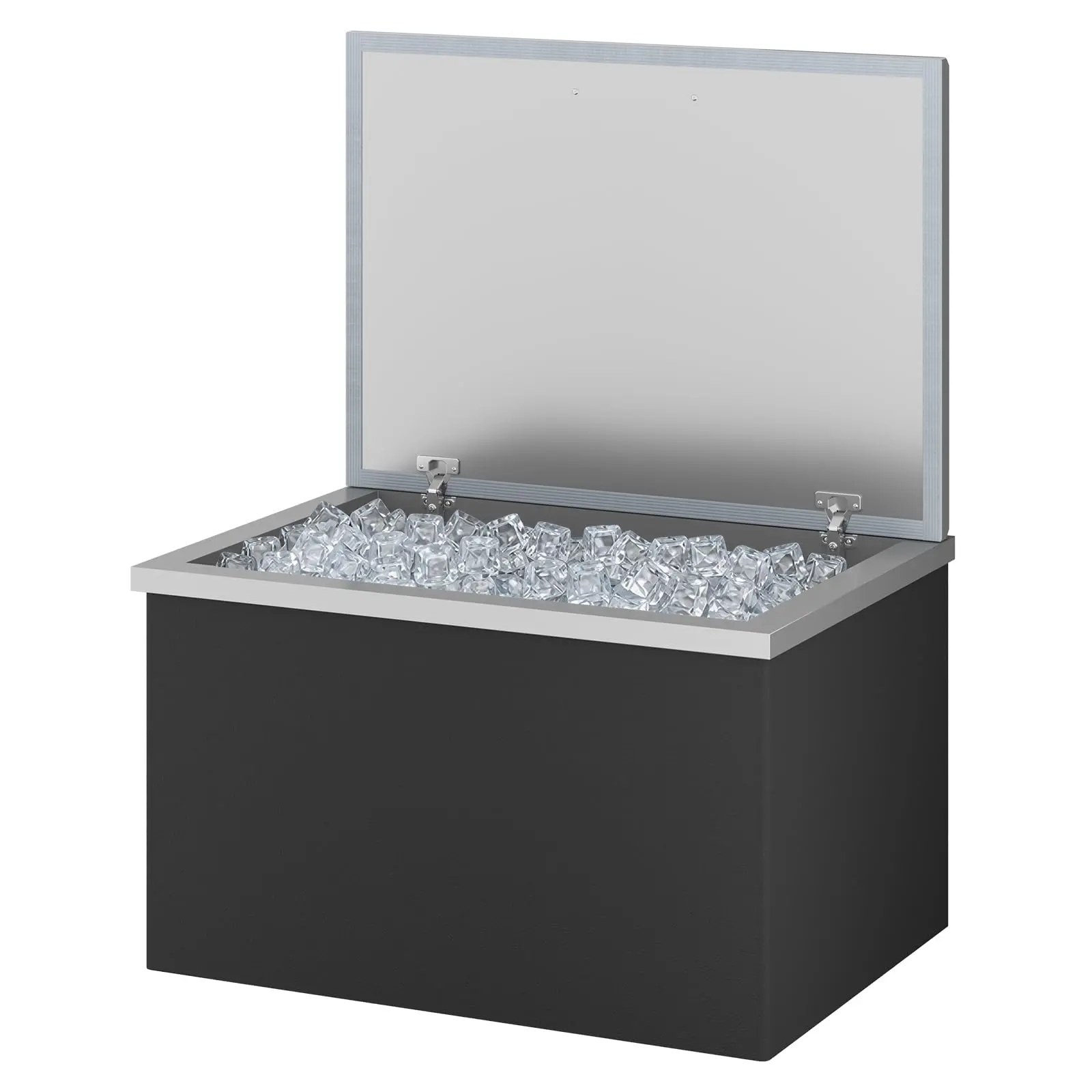 Drop-In Ice Chest Cooler - 304 Stainless Steel Built-In Ice Bin w/ Lid, Insulated Commercial Outdoor Kitchen Insert for BBQ Bar & Catering, 20x16x13 in