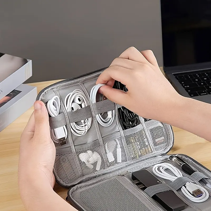 Travel Cable Organizer Box and Electronic Accessories Bag, Multi-Functional Pocket Portable Tech Gear Pack, Essential for Travel and Office, Travel Organizer Bags