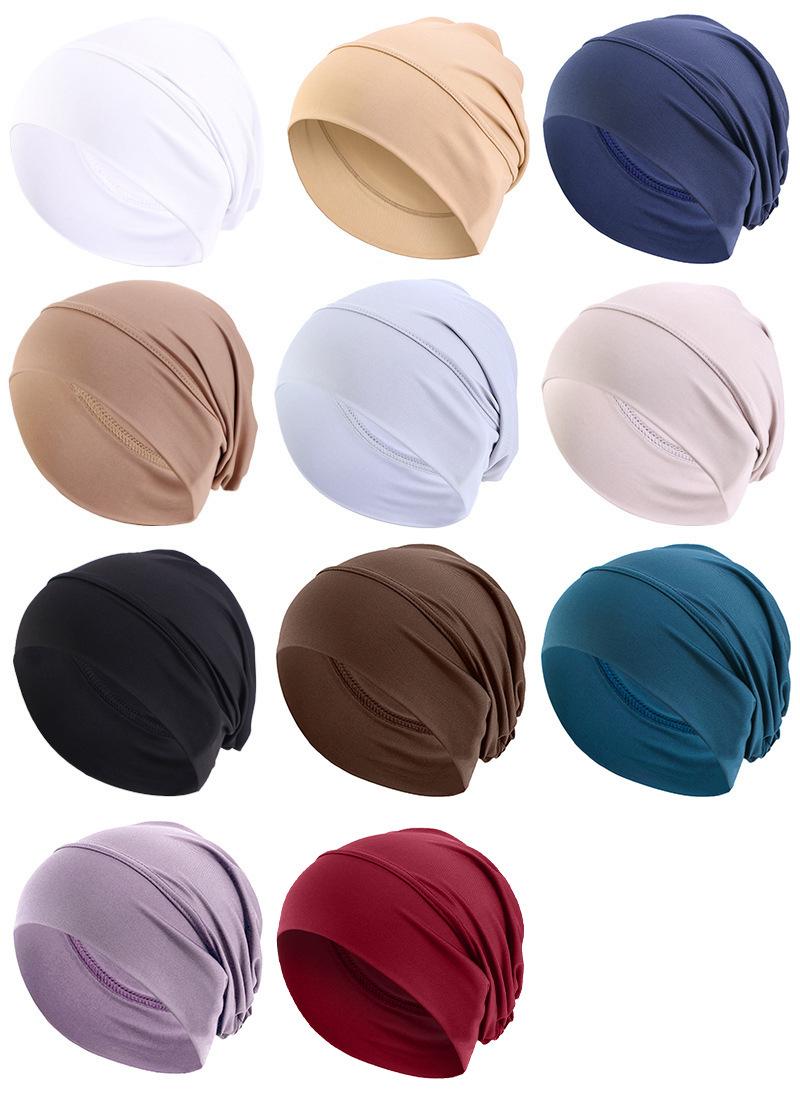 Muslim Elastic Turban Hat, Inner Cap, Chemo Cap, Hair Protection Bonnet