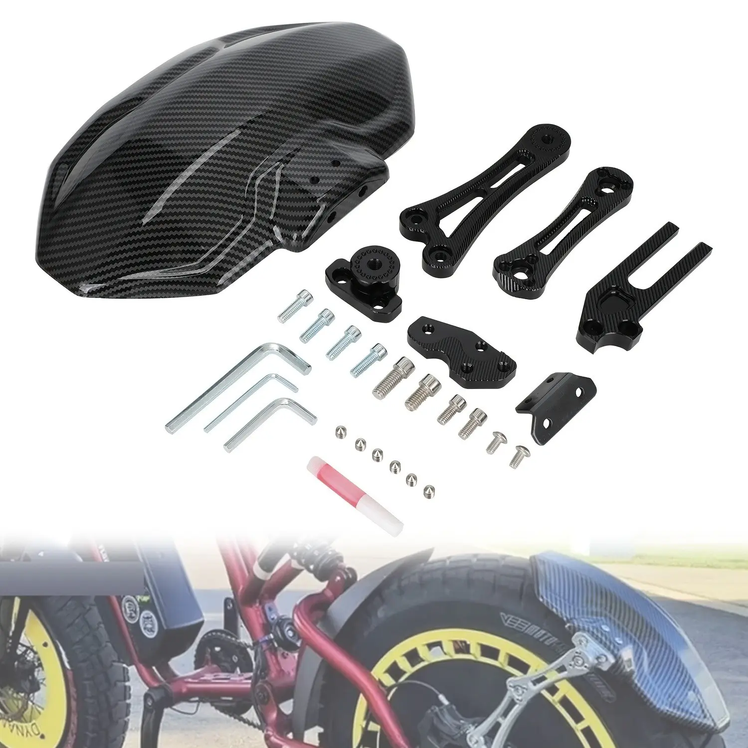 Super73 Rear Fender Mudguard for S1 S2 Rx Electric Bike, Splash-Proof Waterproof Fat Tire Fender Guard, Mud Flap Modification Accessory
