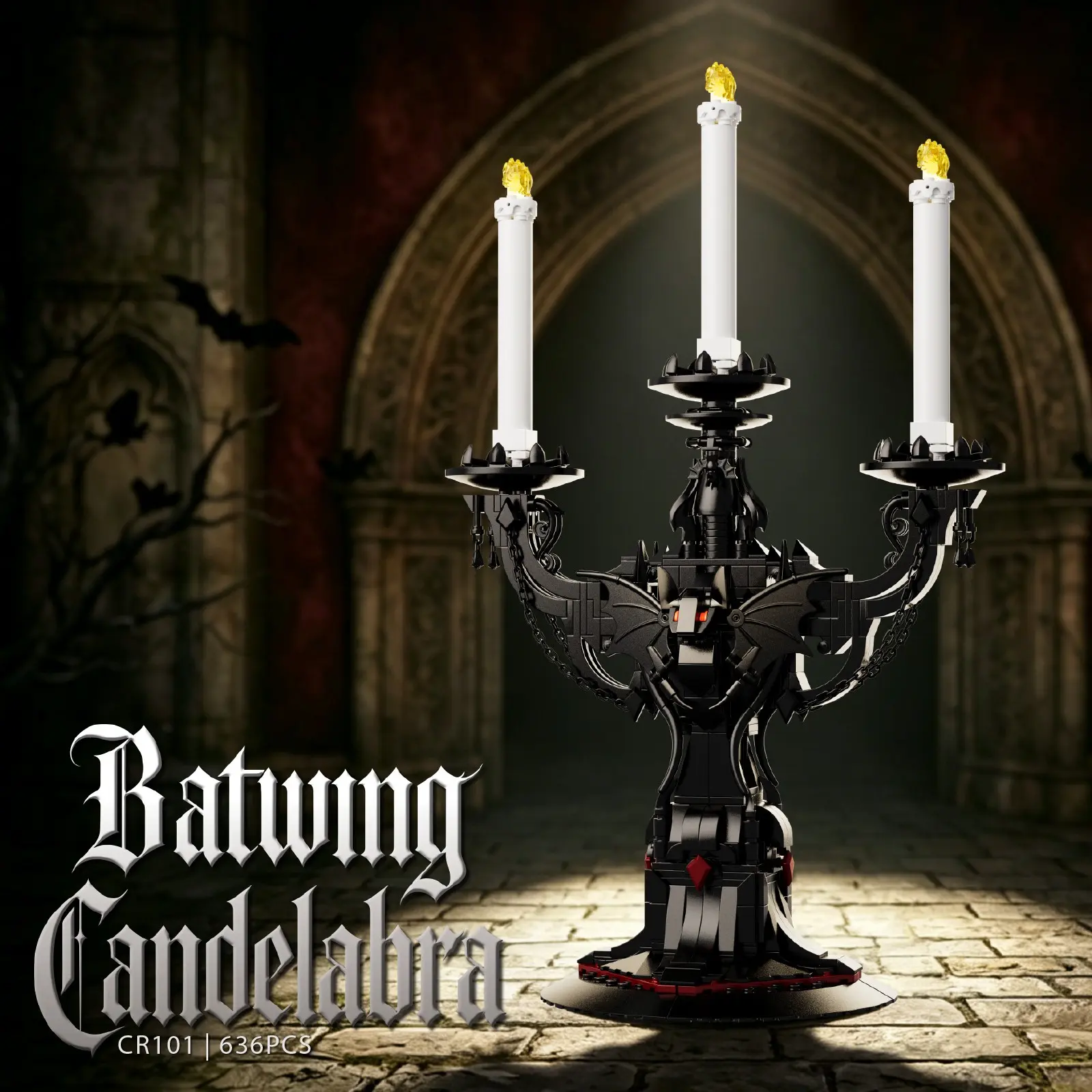 636+ Gothic Candle Building Block Set, Table Decor, Home Decoration, Durable Abs Material, Christmas, Halloween, Easter Gift, Toy Blocks