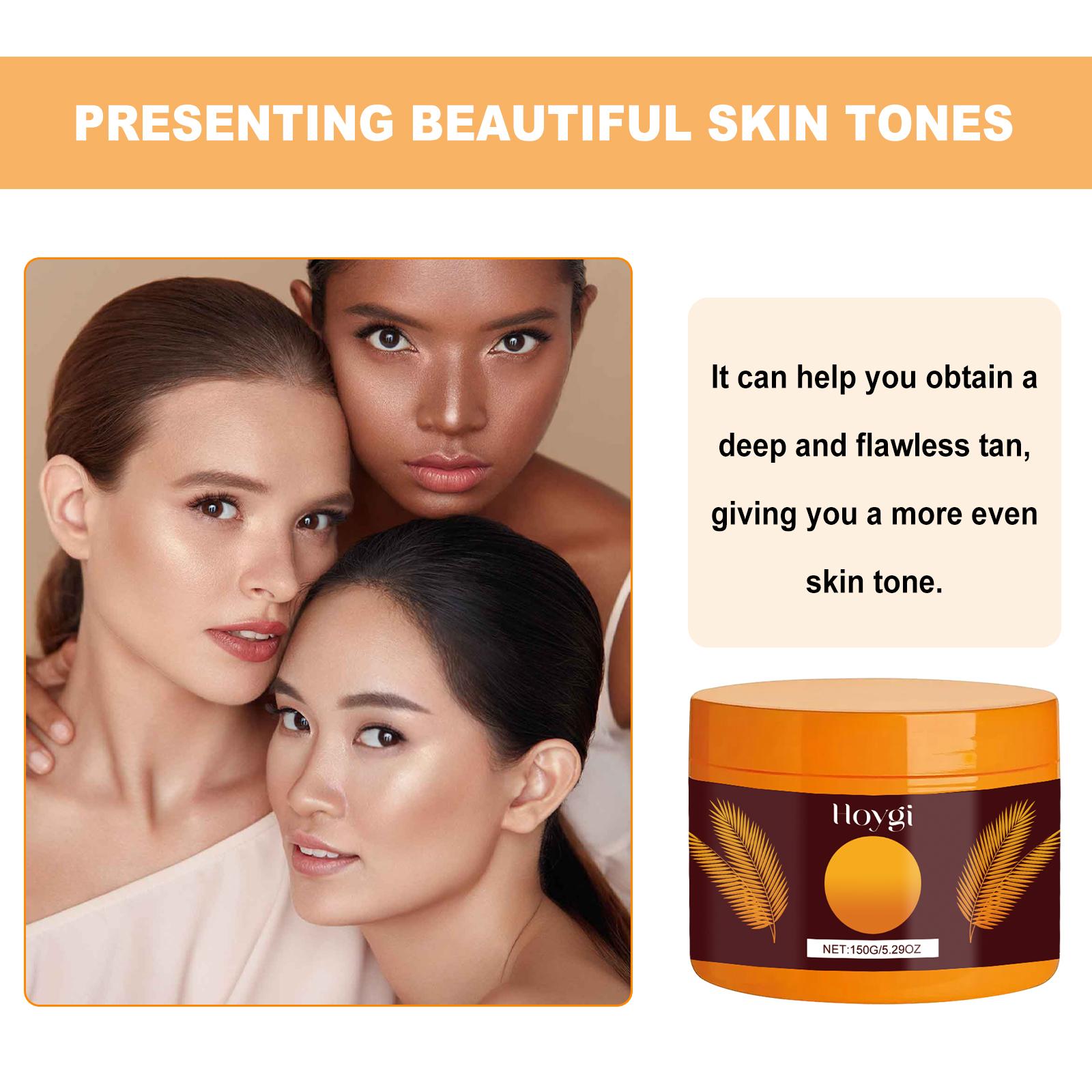 HOYGI Intensive Tanning Gel with Coconut Extract & Vitamin E, Deep Radiant Sun-Kissed Bronze, Hydrating Formula for Streak-Free Glow, Indoor/Outdoor Use All Skin Types natural