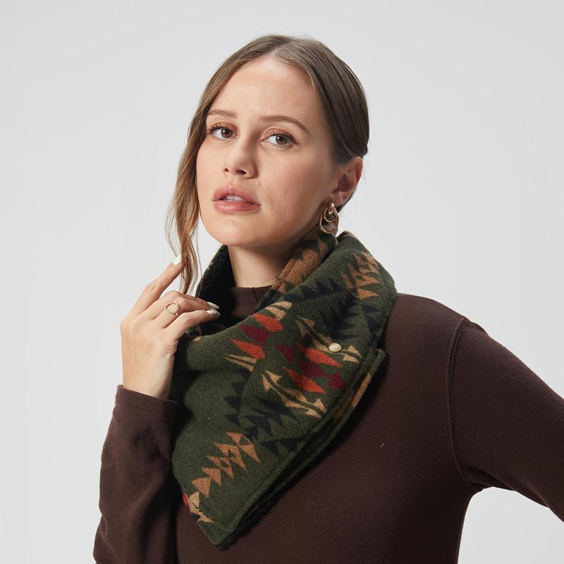 Women's Bohemian Western Winter Warmth Scarf - Hand Washable & Dry Cleanable, Windproof & Thermal Insulation