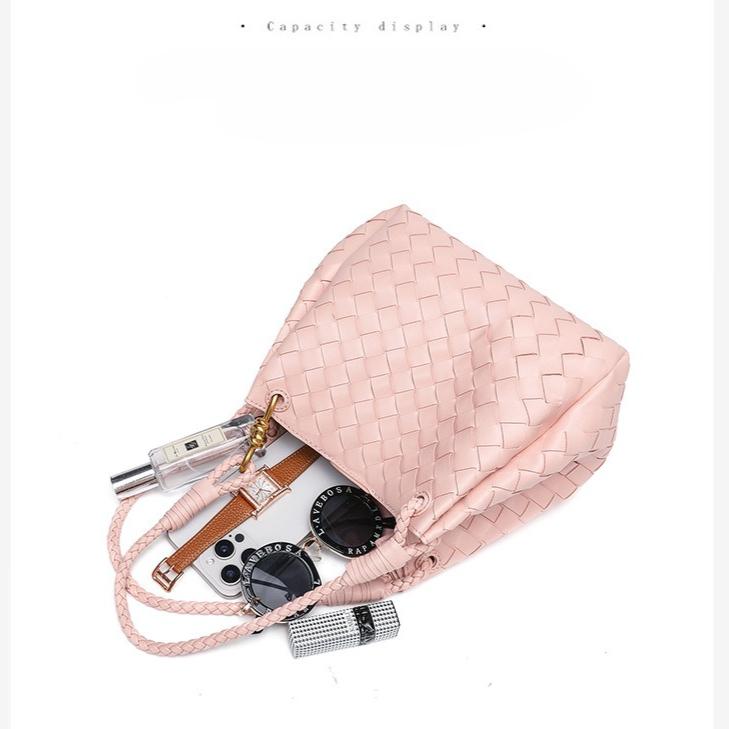 M6193 Women's Fashion Hand-woven Portable Tote Bag 2026 New Personalized Shoulder Crossbody Parachute Bag