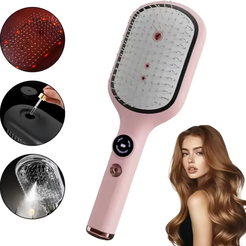 Smart electric massage comb, SPA red light hair growth vibration massage cushion comb, portable USB charging, scalp massage and aromatherapy application, suitable for home use by men/women, perfect gift for hair care.