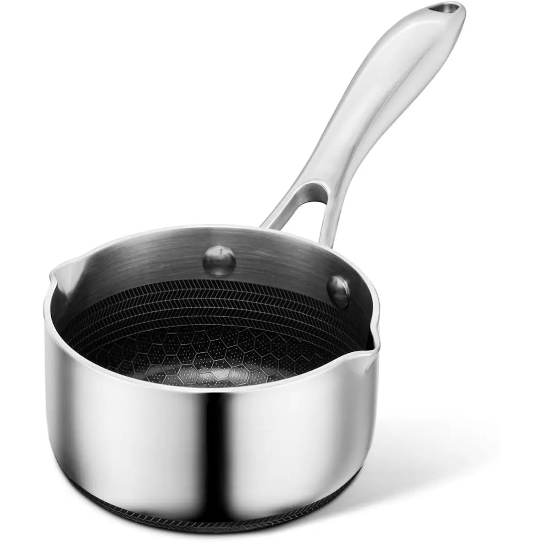Hybrid Nonstick 0.5-Quart Milk Pot Saucepan, Induction  | Stay-Cool Handles, Dishwasher and Oven Safe up to 900°F, Compatible with  Cooktops