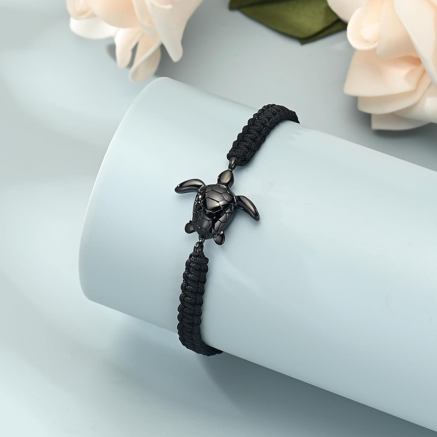 Cremation  Sea Turtle Urn Bracelet for Ashes for Women Men Memorial Adjustable Braided Ashes Bracelet