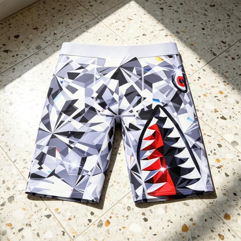 Mens Streetwear Boxer Briefs Ice Silk Compression Underwear Quick Dry Breathable Seamless Athletic Performance Fit