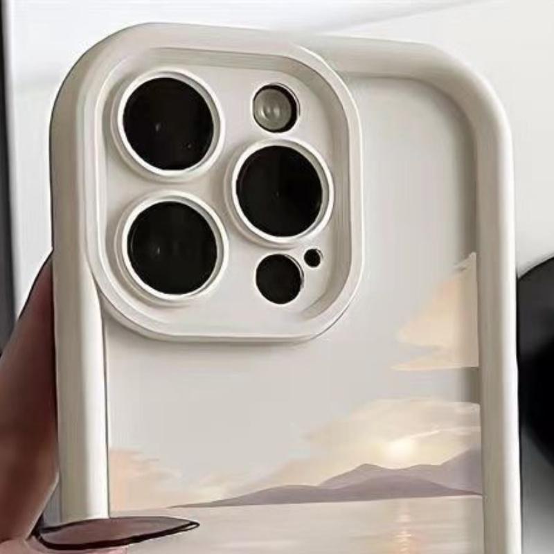 Phone case: Seaside Sunrise  Anti-Drop Soft Case, Simple and Premium Air Cushion Compatible with iPhone 17 E Air Pro ProMax iPhone16 15 14 Plus 13 12 Mini 11 X XS XR, Couple  Anti-Drop  Matte Unisex Full Coverage  Pro Soft Case  Protective