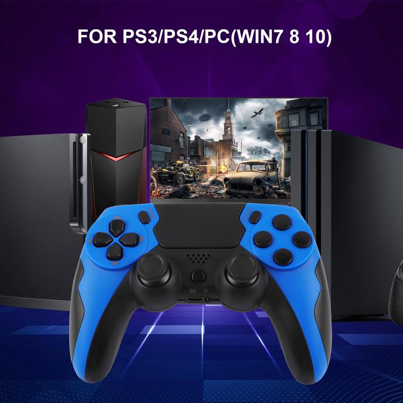 GAMINJA Wireless Controller, BT Wireless for PS4/PS4 Slim/PS4 Pro/PC, Multifunctional Game Controller with Touchpad & Triangle Board Light, Gamepad, Wireless Game Controllers