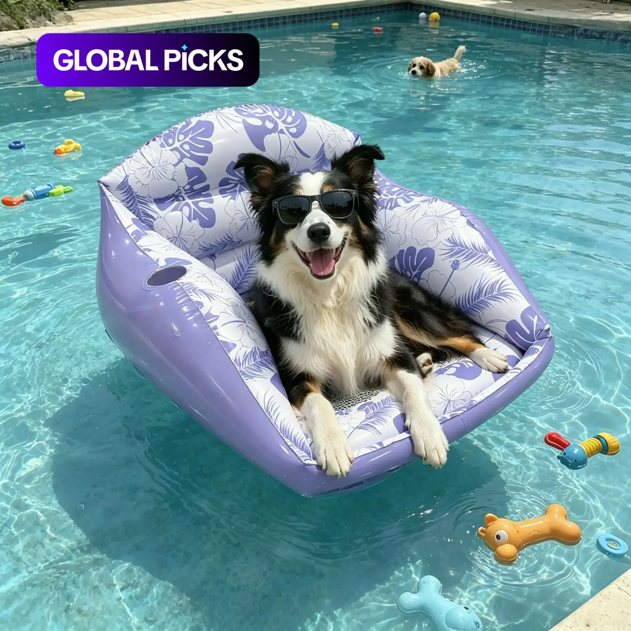 Dog Pool Float Mat Lounge Chair, Mesh Seat Inflatable Pet Pool Float, Suitable for Large Dogs, Summer Outdoor Water Toy, Pool Float Chairs #GLOBAL PICKS
