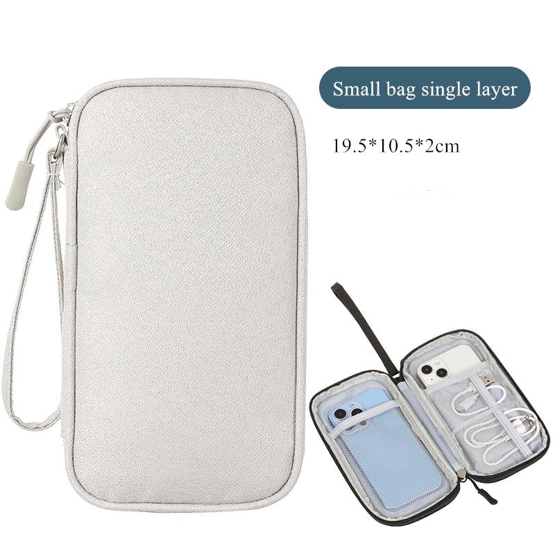 Travel Organizer Bag Cable Storage Pouch Carry Case Portable Waterproof Double Layers with random internal layout