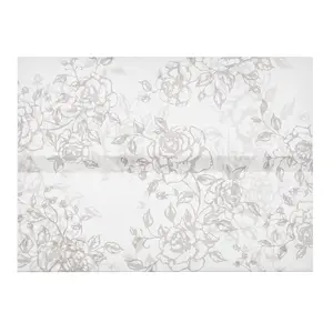 Pre-Folded Translucent Vellum Jackets for 5x7 Invitations – Elegant Gift Wrapping Paper – Floral Design (White Stamen & White Rose) – Perfect for Weddings, Arts & Crafts – 100 Pack