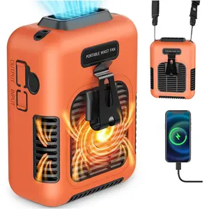 40Hours Cooling- Fan Rechargeable,Urltra-Light Personal Wearable Air Conditioner Under Shirt Fan & Lanyard,8000mAh Belt Clip   Portable Cooling Fans,Portable  Fans that Blow Cold Air