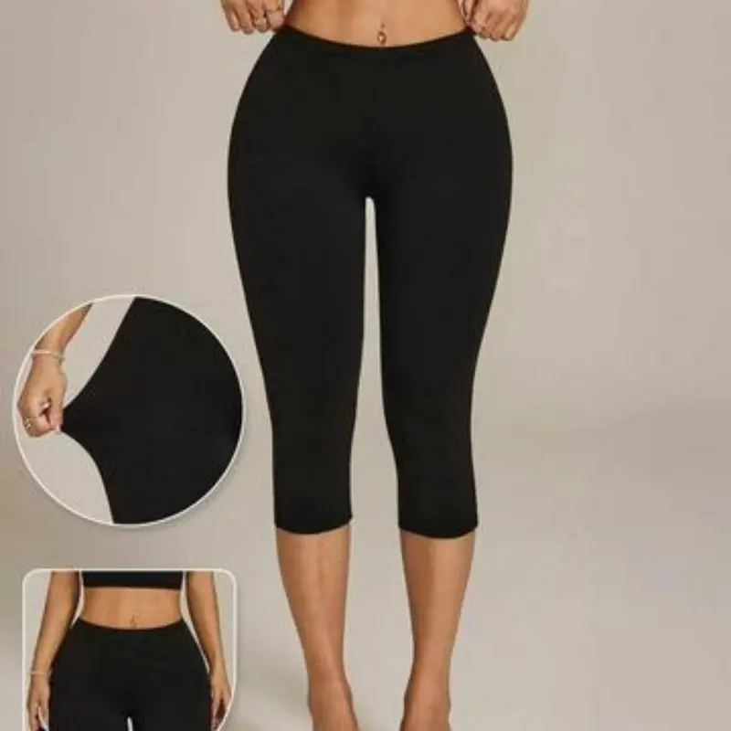 Spotightfinds Y2K Tummy Control Capri Leggings, Contour Leggings Slimming High-Waist Compression Pants for Apple Shape Body, Seamless Body Shaper Capris That Lift and Sculpt, Ideal for Casual Street Style, Errands, Coffee Runs and Hot Girl Summer Outfits