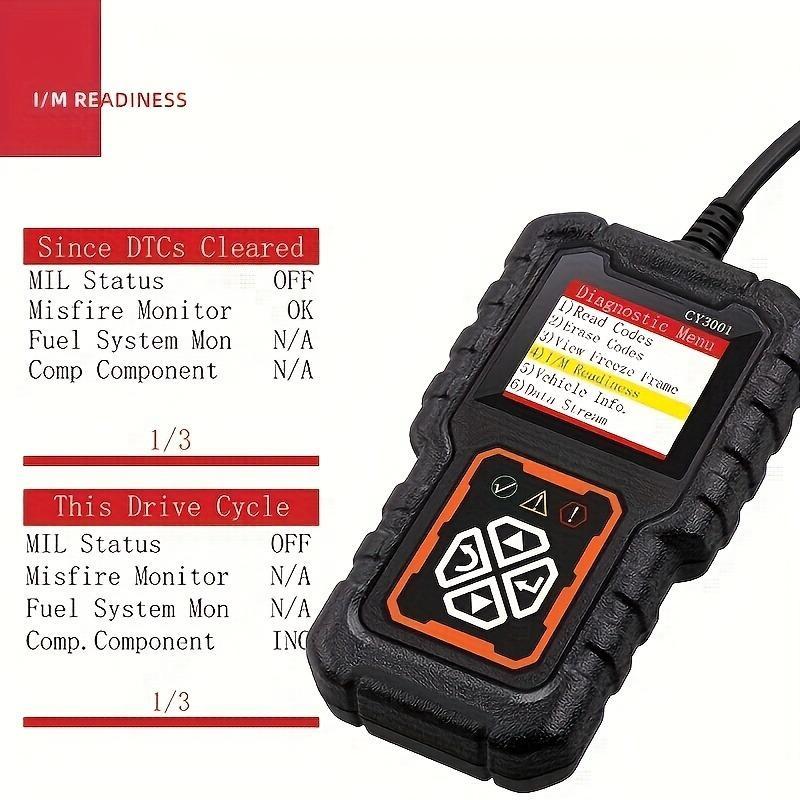 Creader 3001 OBD2 Scanner, Engine Fault Code Reader Mode 6 CAN Diagnostic Scan Tool for All OBDII Protocol Cars Since 1996