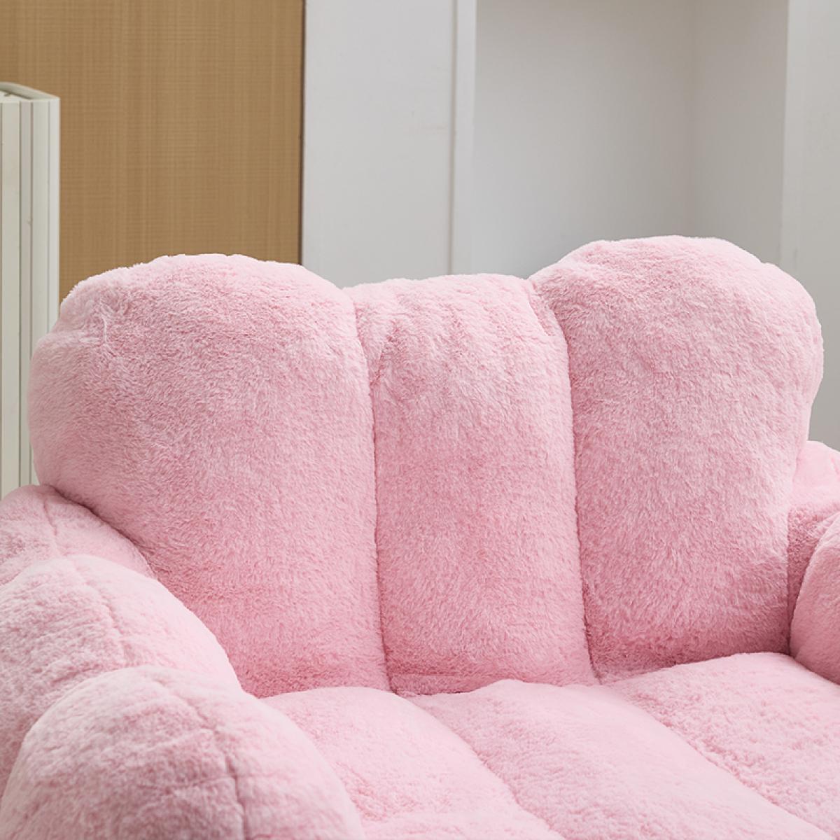 Compression Bean Bag Sofa – Lotus & Cat Shape, No Assembly, High-Density Memory Foam, Anti-Fouling Faux Fur, for Living Room Bedroom