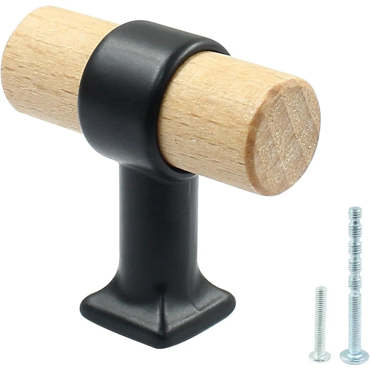 4 Pack  Cabinet Pulls Handles, 40mm/1.57" T Bar Knob | Single Hole  Drawer Handle Knobs, Wooden Dresser Knobs with 2 Types Of Screws, For Kitchen, Cabinet, Drawer, Cupboard