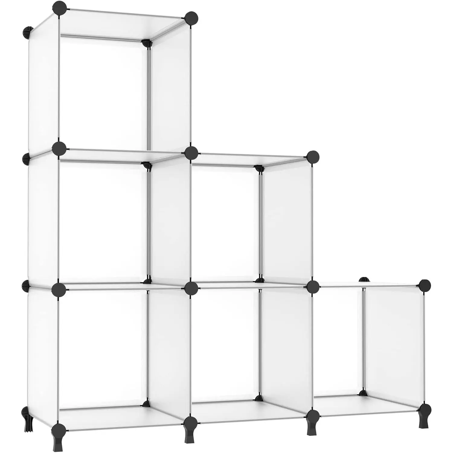 Closet Organizer 6 Cube Closet Storage Shelves DIY Stackable Clothes Storage Organizer Shelving for Closet Bedroom, , Translucent