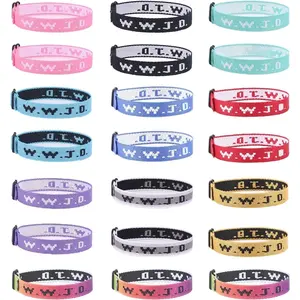 21PCS WWJD Bracelets Pack Christian Gifts Adjustable Wristbands WWJD Jesus Bracelets Bulk What Would Jesus Do Bracelets with 21 Message Cards