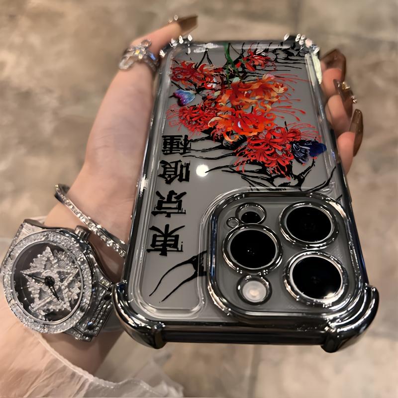 New Japanese design phone case of the anime Tokyo Ghoul trend, compatible with models for iPhone 17, 16E, 16, 15, 14, 13, 12, 11 Mini, Pro, Max, Air, X, XR, XSMAX, 8, 7 Plus, with a soft transparent back for drop protection.