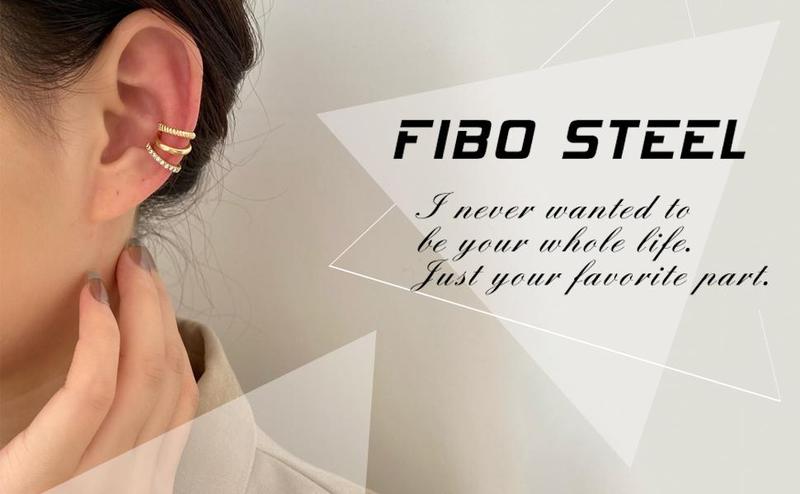 FIBO STEEL 20 Pcs Ear Cuffs Earrings Set for Women Non-Piercing Dainty Cartilage Ear Clip Earrings with Copper Inlaid Zircon Adjustable Fashion Jewelry