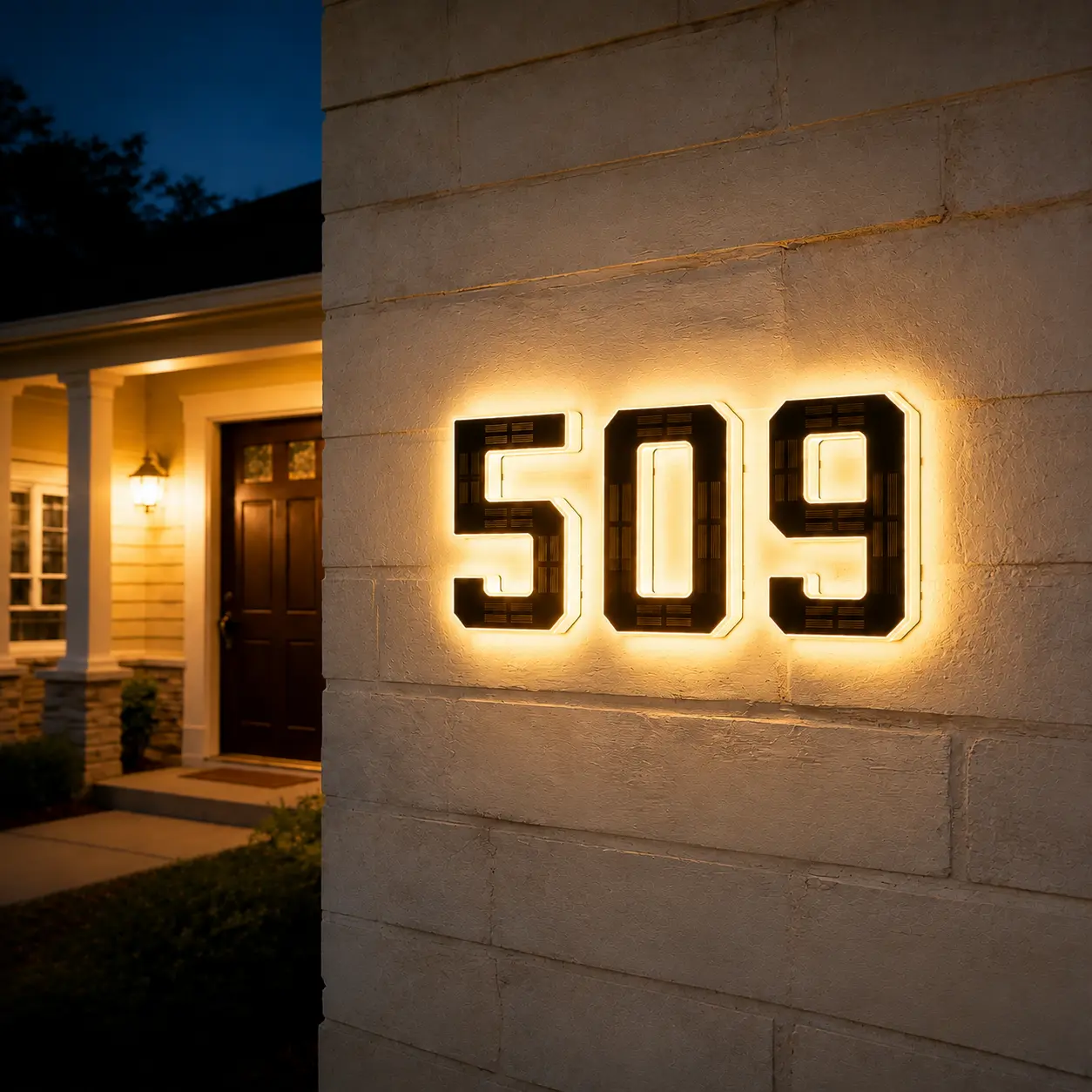 Solar Lighted 9/6.7/4.7 Inch House Numbers for Outside, Waterproof LED Address Numbers Signs , House Numbers Light,Modern Farmhouse Illuminated Sign Decor illuminate exterior modern house number diy personalisation Signage Personalized Plaque door