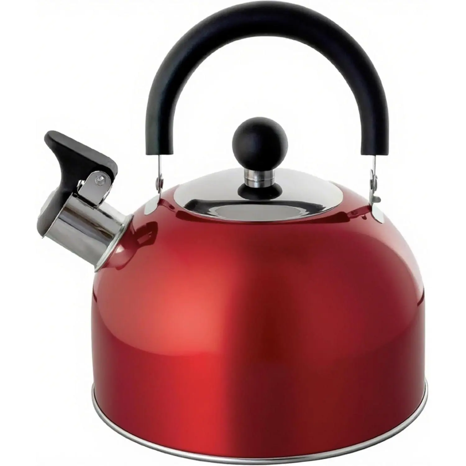 2 Quart Stainless Steel Whistling Tea Kettle, the Perfect Stovetop Tea and Water Boilers for Your Home, Dorm, Condo or Apartment. Red
