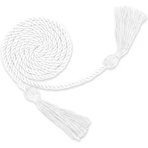 2026 White Graduation Honor Cords 67 Inch Long Braided Grad Ropes for Graduation Ceremony Bachelor Gown Decoration Accessories