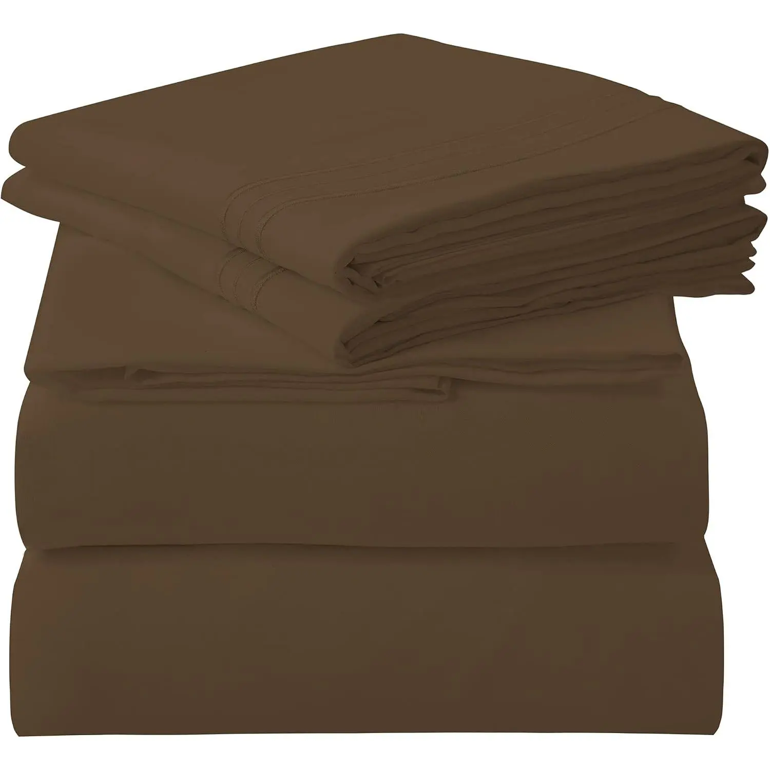 4 Piece Cal King Sheets Set - Soft Brushed 1800 Microfiber - 1 Fitted, 1 Flat Sheet, 2 Pillowcases - Wrinkle Free & Fade Resistant - Hotel Luxury Bed Sheets (Chocolate Brown, Cal King)