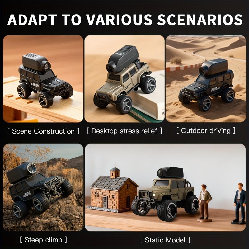 Remote control drift car (with camera) suitable for adults and teenagers - 1:64 scale, 2.4G, independent suspension system, metal frame, mini off-road vehicle, FPV racing drone, RC climbing car, birthday/Christmas gift.