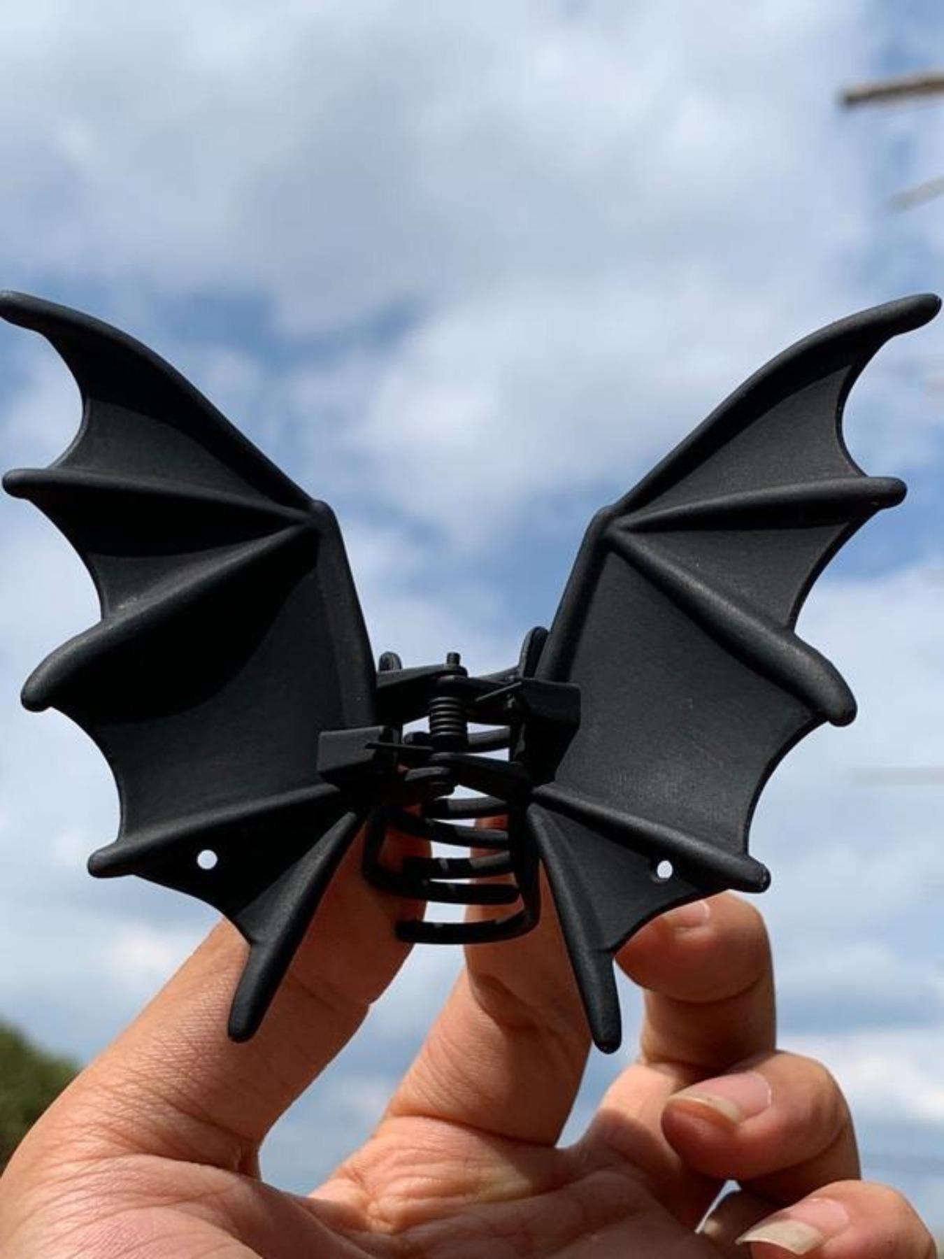 Punk Style Black Bat Hair Clip for Women, Halloween Party Accessory, Daily Wear & Costume Jewelry, Unique Gift Idea, Punk Aesthetic