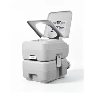 Portable Travel Toilet with 5.3Gal Detachable Waste Tank Water, 3.2Gal Pressurized Flush RV Potty for Camping, Car, Boat, Hiking, Truck – Heavy Duty Push-Button Pressurized Flush Commode, Easy Clean T-Outlet