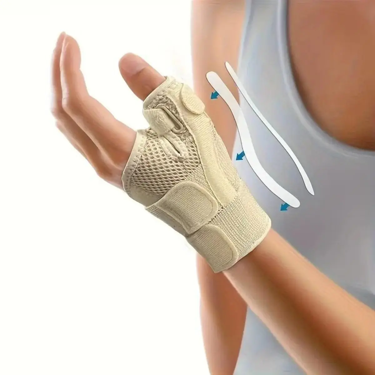 Adjustable Compression Thumb Blocker Brace - Breathable Hand Splint for Arthritis Control, Sports Protection, Prop 65 Safe, All Seasons, Left/Right Hand Fit, Healthcare Accessory for TikTok Shop Back to School, Handsplint