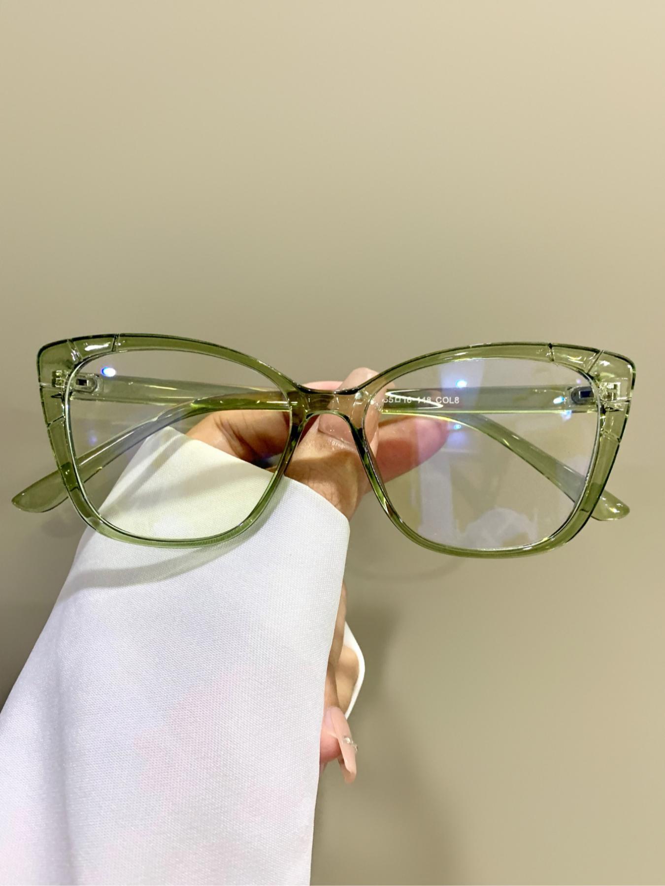 Cat Eye Glasses Fashion Trendy Simple Flat Glasses for Women Men, Casual Style PC Lens, All Seasons Wear, Unisex Eyewear, Lightweight Durable Glasses