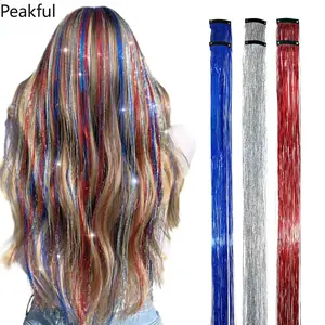 Fairy Hair Tinsel Clip-in Set, Holographic Glitter Strands for Instant Sparkle, Damage-Free Party & Competition Hair with Easy Secure Clips, Perfect for Festivals & Daily Glam