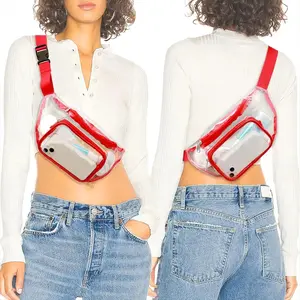 Clear PVC Fanny Pack, Multi-way Chest & Crossbody Bag, Waterproof Portable Storage Pouch, Sleek Transparent Waist Bag, Practical Carryall for Outdoor Sports, Travel and Daily Casual Wear
