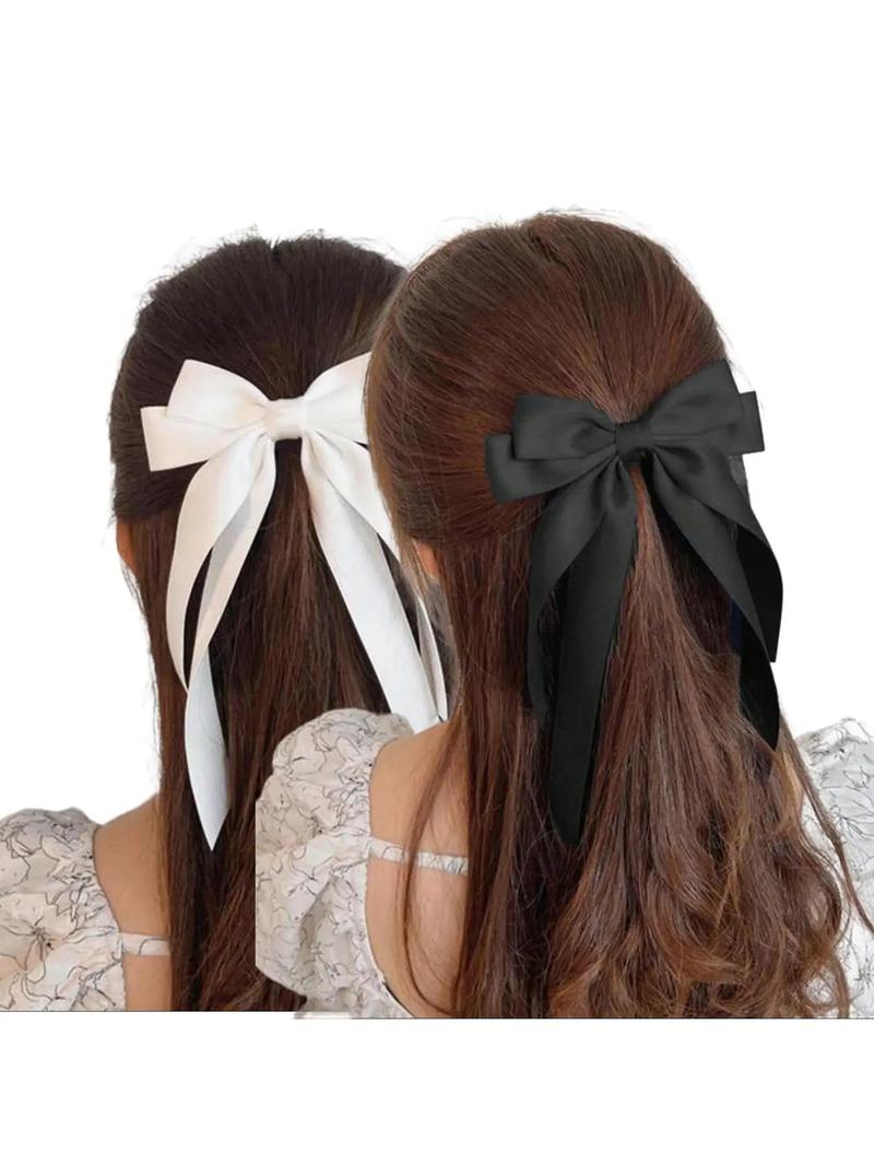 Women's Elegant Trendy Bowknot Decorated Hair Clip, Simple Style Plain Color Hair Clip, Fashionable Hair Accessories for Daily & Party Decoration for Women