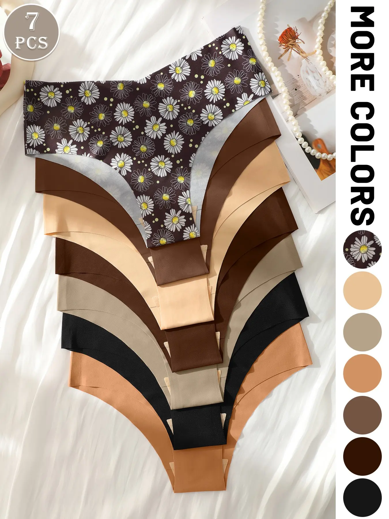 Women's Seamless Shell Briefs, Slim-Fitting Breathable Elastic Smooth Triangle Panties Print, Combo, All Seasons Daily Wear